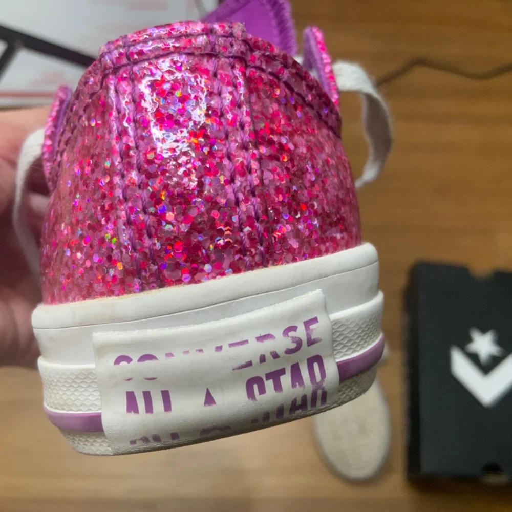 Converse All Star Pink Glitter Low Top Sneakers